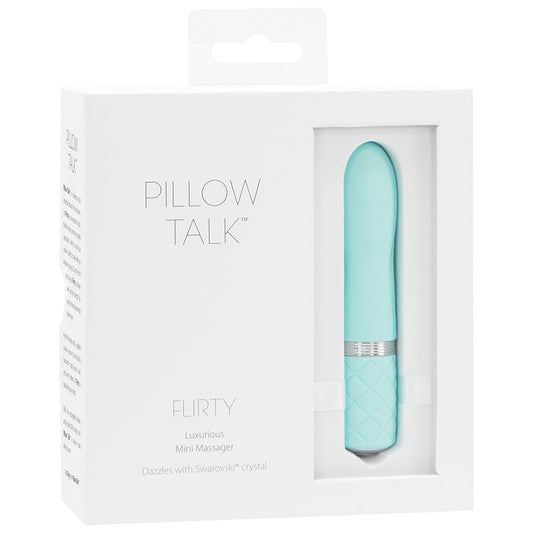 Pillow Talk Flirty Mini Massager-Teal 4.25